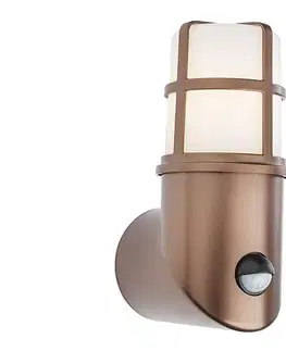 Svietidlá Redo 90200 - Vonkajšie svietidlo so senzorom TRITON 1xE27/28W/230V IP54 meď 90200