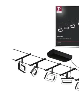 Svietidlá Paulmann 94485 - Súprava 5x LED/4,8 W Kompletný lankový systém FRAME 230 V čierny 94485