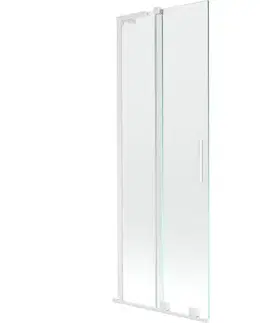 Sprchové dvere MEXEN/S - Velar L dvojkrídlová posuvná vaňová zástena 70 x 150, transparent, biela 896-070-003-01-20