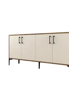 Komody Konzolový stolík Kiev - Walnut, Cream