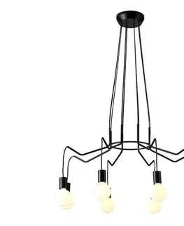 Svietidlá  Luster na lanku BASSO 8xE27/40W/230V čierna 38-71057