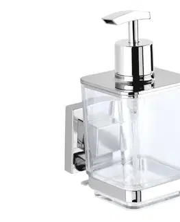 Svietidlá WENKO 22683100-Dávkovač mydla VACUUM-LOC QUADRO ED 7,5x16 cm strieborný/lesklý chróm 22683100