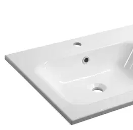 Sanitárna keramika SAPHO - ARECA umývadlo 121x51,5cm, liaty mramor, ľavé, biela AC121L