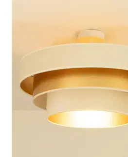 Svietidlá  Prisadený luster WENTA 1xE27/60W/230V priemer 50 cm béžová/zlatá H0723