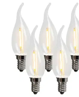LED osvetlenie Sada 5 E14 LED vláknových sviečkových žiaroviek BXS35 1W 100LM 2200K
