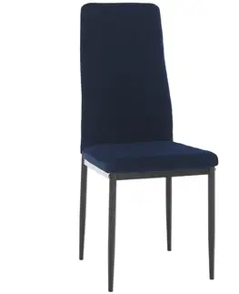 Jedálenské stoličky KONDELA Coleta Nova jedálenská stolička modrá (Velvet) / čierna