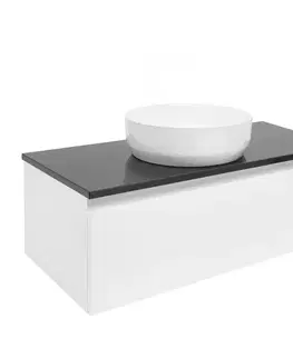 Kúpeľňový nábytok Kúpeľňová skrinka s krycou doskou SAT B-WAY 99x30x45 cm biela lesk BWAY100WTK BWAY100WTK