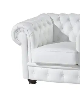 Sedacie súpravy PYKA Chesterfield kožená sedacia súprava wenge / biela (White snow)