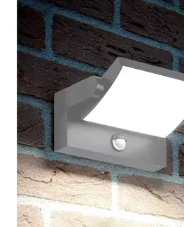 Svietidlá Ideal Lux - LED vonkajšie nástenné svietidlo so senzorom SWIPE LED/21W/230V CRI90 IP54 sivé 326870