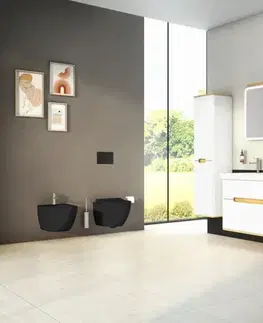 Záchody Bidet VitrA Shift závesný čierny, vnútorný prívod RN020BL RN020BL