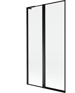 Sprchové dvere MEXEN/S - Mist L vaňová zástena 2-krídlová ľavá 100 x 150, čierna okraj, čierna 8A9L-100-011-70-70-L