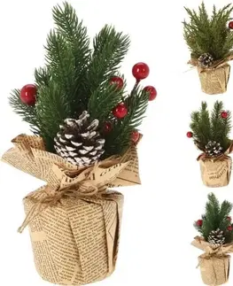 Vianočné ozdoby a dekorácie Kinekus Stromček vianočný v papieri 24 cm mix
