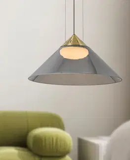 Stropná svetla Lampa wisząca Presto 42 szklana złota z kloszem dymionym nad stół GX53