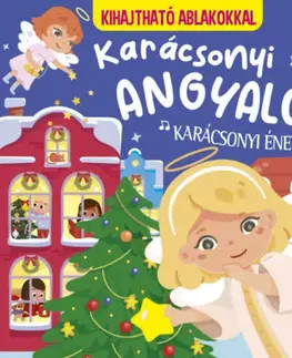 Leporelá, krabičky, puzzle knihy Karácsonyi angyalok - karácsonyi énekek - kihajtható ablakokkal