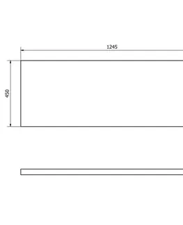 Kúpeľňový nábytok AQUALINE - VEGA doska pod umývadlo 125x45cm, dub čierny VG630
