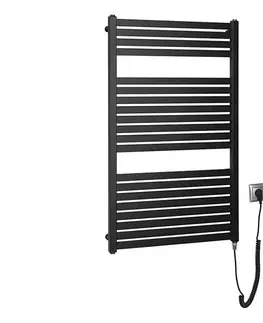 Svietidlá Aqualine - Kúpeľňový elektrický radiátor TONDI-E 400W 97x60 cm matná čierna DE466T
