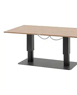 Stolčeky DEOKORK Hliníkový výsuvný stôl LYON 150x80 cm (antracit/medová)