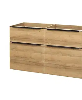 Kúpeľňový nábytok Mereo Mailo, kúpeľňová skrinka 120 cm, dub Riviera, čierne madlo CN523SBN
