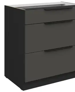 Kuchynské skrinky stojace Kuchynská skrinka Aria-Gr/Bl Anti Fingerprint 80d 3s Bb