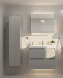 Nábytok ArtDef Kúpeľňový komplet DIAMENTE 60/1 sivý lesk