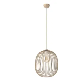 Svietidlá  Závesný luster na lanku DESTELLO, 1xE27/15W/230V, priemer 33 cm, béžový LM-1.324/BEŻ