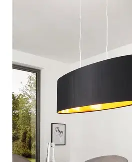 Svietidlá Eglo 55266 - Luster na lanku MASERLO 2xE27/60W/230V čierna 55266