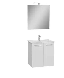 Kúpeľňový nábytok Kúpeľňová zostava s umývadlom zrkadlom a osvetlením VitrA Mia 59x61x39,5 cm biela lesk MIASETFP60B MIASETFP60B