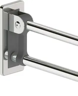 Držadlá k vani DEANTE - Ľahnená oceľ, antracit Nástenné madlo, skladacia - 60 cm NIL_041D
