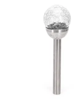 LED osvetlenie  B.V.  - LED solárna lampa LED/0,006W/1,2V 37,8cm chróm 2700K IP44 B10201NM6