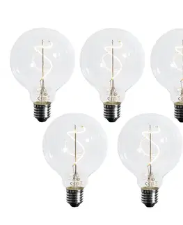 LED osvetlenie Sada 5 ks Stmievateľná LED žiarovka E27 so špirálovým vláknom G95 4W 270lm 2700K