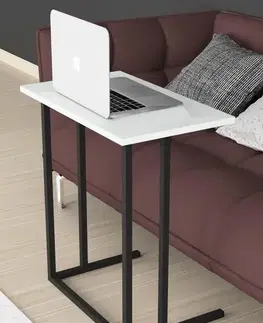 Stoly a stolíky SORIA kovový stolík na notebook, biela