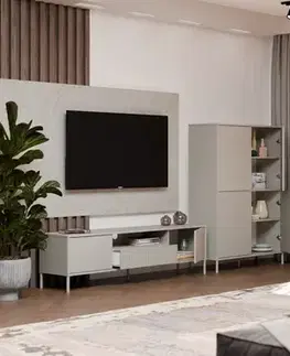 Komody a skrinky MARIKA vitrína 2DK slim/hladký, kašmír