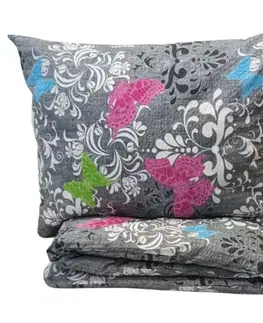 Obliečky Obliečky krepové Buterflly TiaHome - 1x Vankúš 90x70cm, 1x Paplón 140x200cm