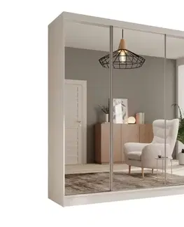 Šatníkové skrine ArtAdrk Šatníková skriňa TOLA | biela 200 cm