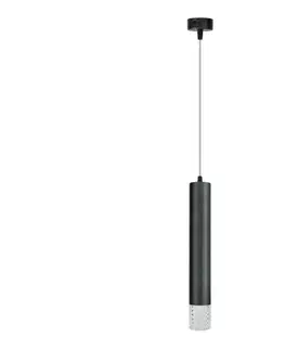 Svietidlá  Luster na lanku TUBI 1xGU10/8W/230V čierna ML8877
