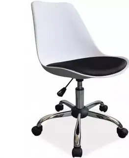 Otočné kreslá Kancelárske kreslo Milano biely/čierny