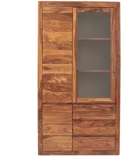 Knižnice Vitrína Tina 100x190x45 indický masív palisander