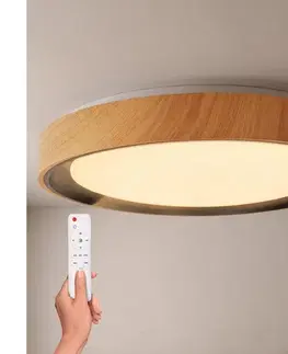 Svietidlá BRILAGI - LED stmievateľné stropné svietidlo FLOCO LED/48W/230V pr. 40 cm drevo/čierna+DO WO800-OEM51-40-BLK