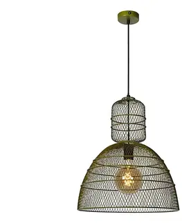 Svietidlá Lucide 78395/01/33 - Luster na lanku GASSET 1xE27/60W/230V zelená 78395/01/33