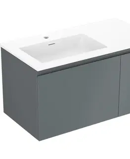 Kúpeľňový nábytok MEXEN/S - Orio kúpeľňová skrinka 90 cm s umývadlom Otis ľavá, 1S, 1D, grafit mat/biela mat 91A13-09047-3-BBFF66-W18L01