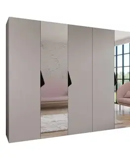 Šatníkové skrine Skriňa Sandi 2-300 (2x150) kašmír/čierna