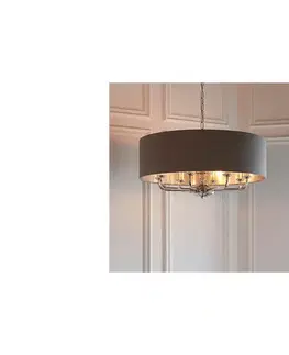 Svietidlá Endon 94373 - Luster na reťazi HIGHCLERE 6xE14/40W/230V šedá/lesklý chróm 94373