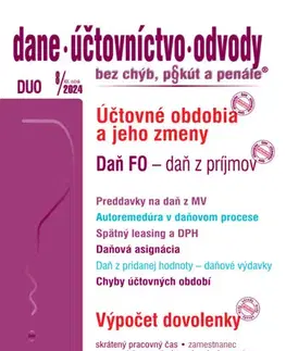 Dane, účtovníctvo Dane, účtovníctvo, odvody bez chýb, pokút a penále č. 8 / 2024 - Daň fyzickej osoby, Účtovné obdobia a ich zmeny