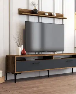 Obývacie steny TV skrinka / Obývacia stena Istanbul - Walnut, Anthracite