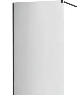 Sprchové dvere MEXEN/S - KIOTO Sprchová zástena WALK-IN 110x200 cm 8 mm, čierna, zrkadlové sklo 800-110-101-70-50