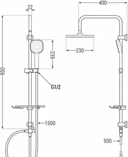 Sprchy a sprchové panely MEXEN/S - T33 chróm sprchový stĺp 798333393-00