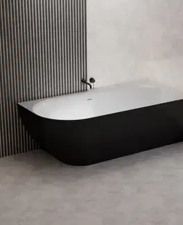 Rohové vane Vaňa Nelza 175x82 ľavý konglomerát čierna/biela matná
