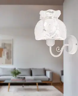 Nástenné svetlá ROSSINI biela nástenná lampa 1x40W E27 biele tienidlo