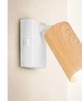 Svietidlá BRILAGI - Nástenné bodové svietidlo SELE 1xGU10/30W/230V biela/dekor dubu WO-Z0-B-OEM