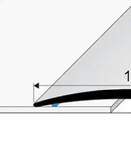 Přechodové lišty a profily Prechodový profil 120 mm, oblý (samolepiaci) | nivelácia 0 - 10 mm Stříbro E01